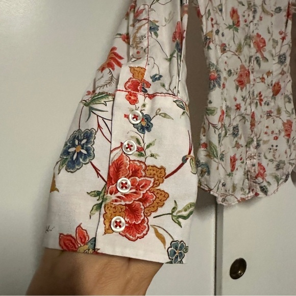 GEORG ROTH Los Angeles white floral print cotton Button up Shirt Size small - Picture 6 of 9